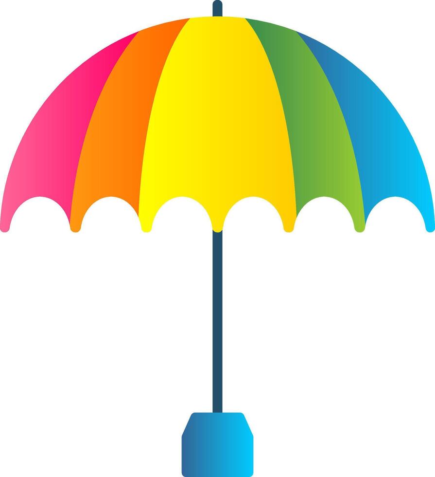 paraply platt lutning ikon vektor