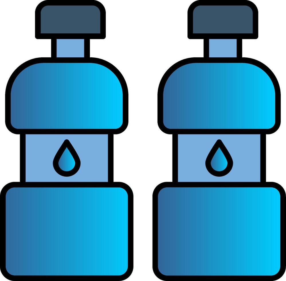 zwei Flaschen Linie gefüllt Gradient Symbol vektor