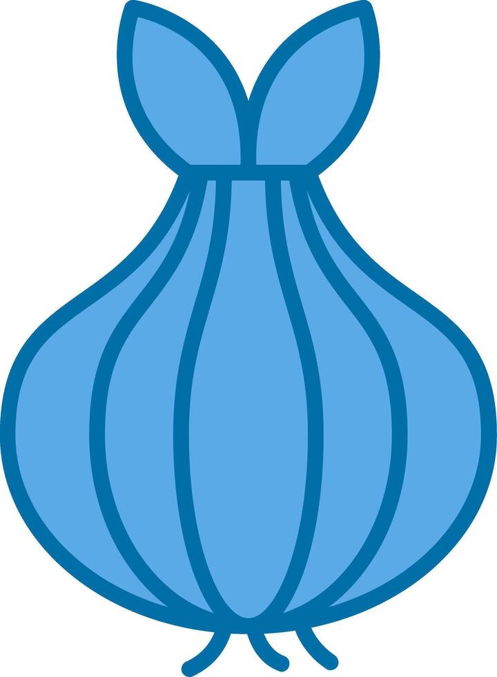 Zwiebel gefüllt Blau Symbol vektor