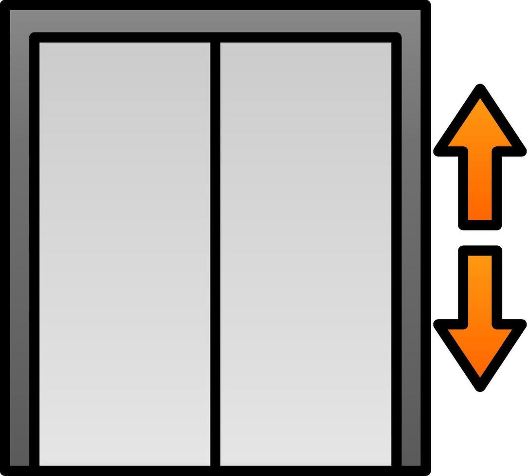 Aufzug Linie gefüllt Gradient Symbol vektor