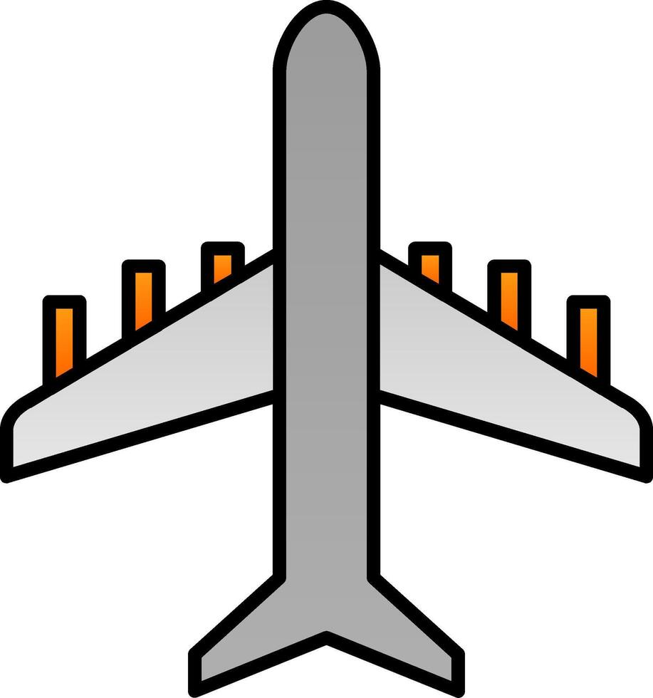 Flugzeug Linie gefüllt Gradient Symbol vektor