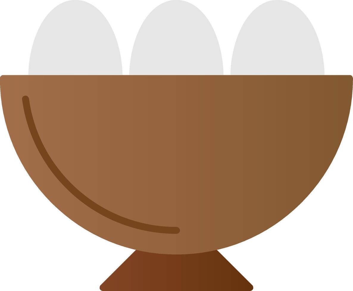 ägg skål platt lutning ikon vektor
