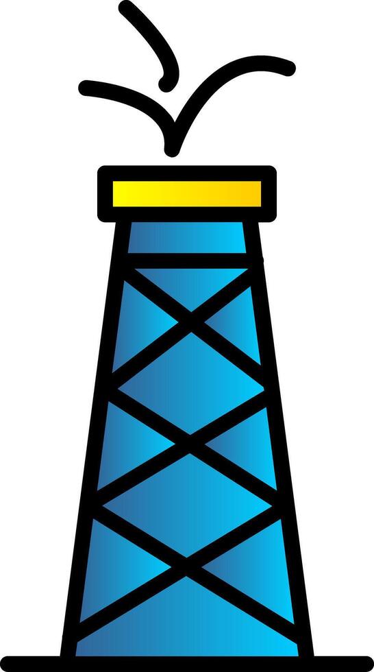 Öl Turm Linie gefüllt Gradient Symbol vektor