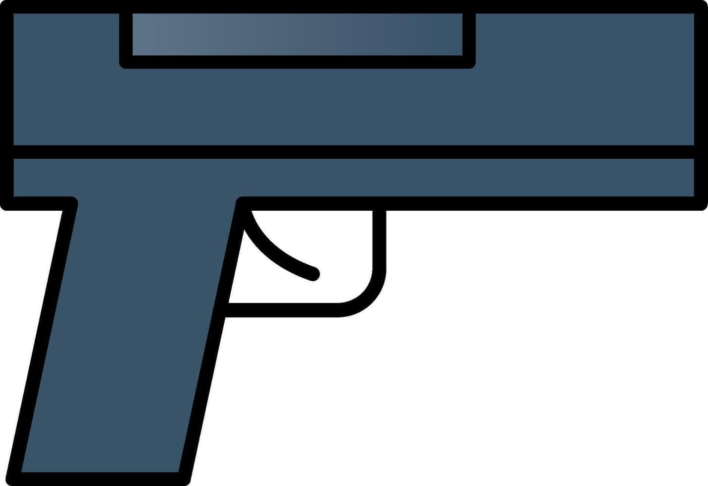 pistol linje fylld lutning ikon vektor
