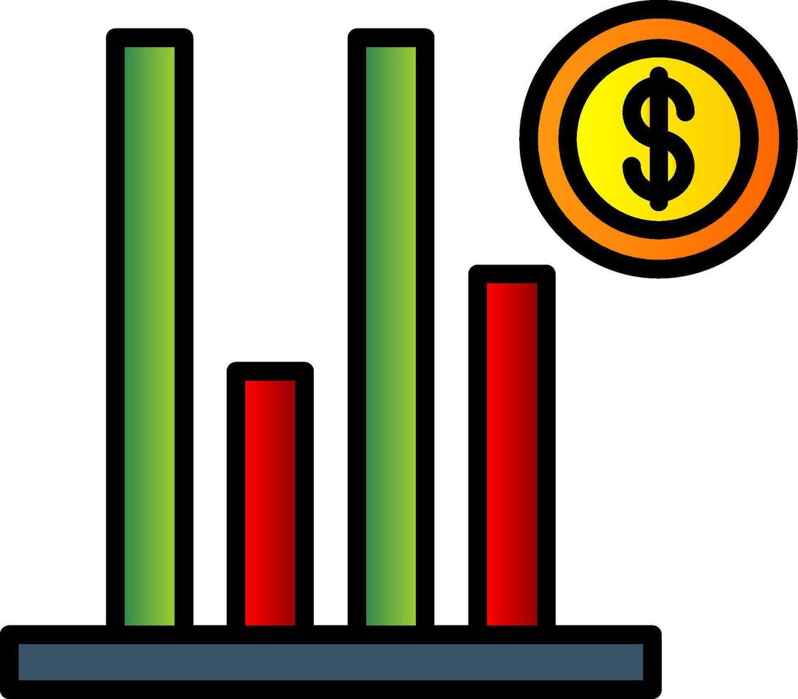 Verlust Linie gefüllt Gradient Symbol vektor