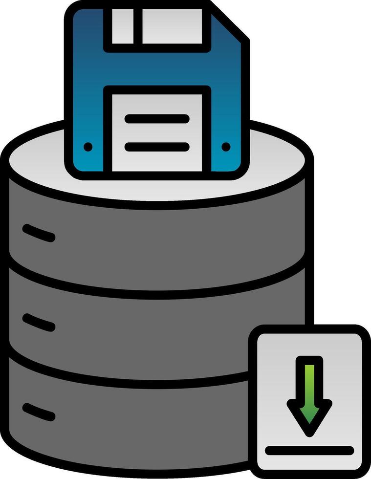 spara data linje fylld lutning ikon vektor