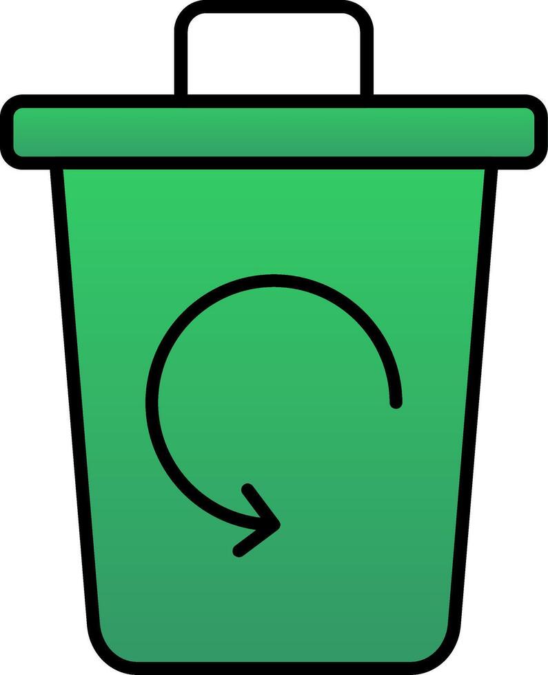 Müll Behälter Linie gefüllt Gradient Symbol vektor