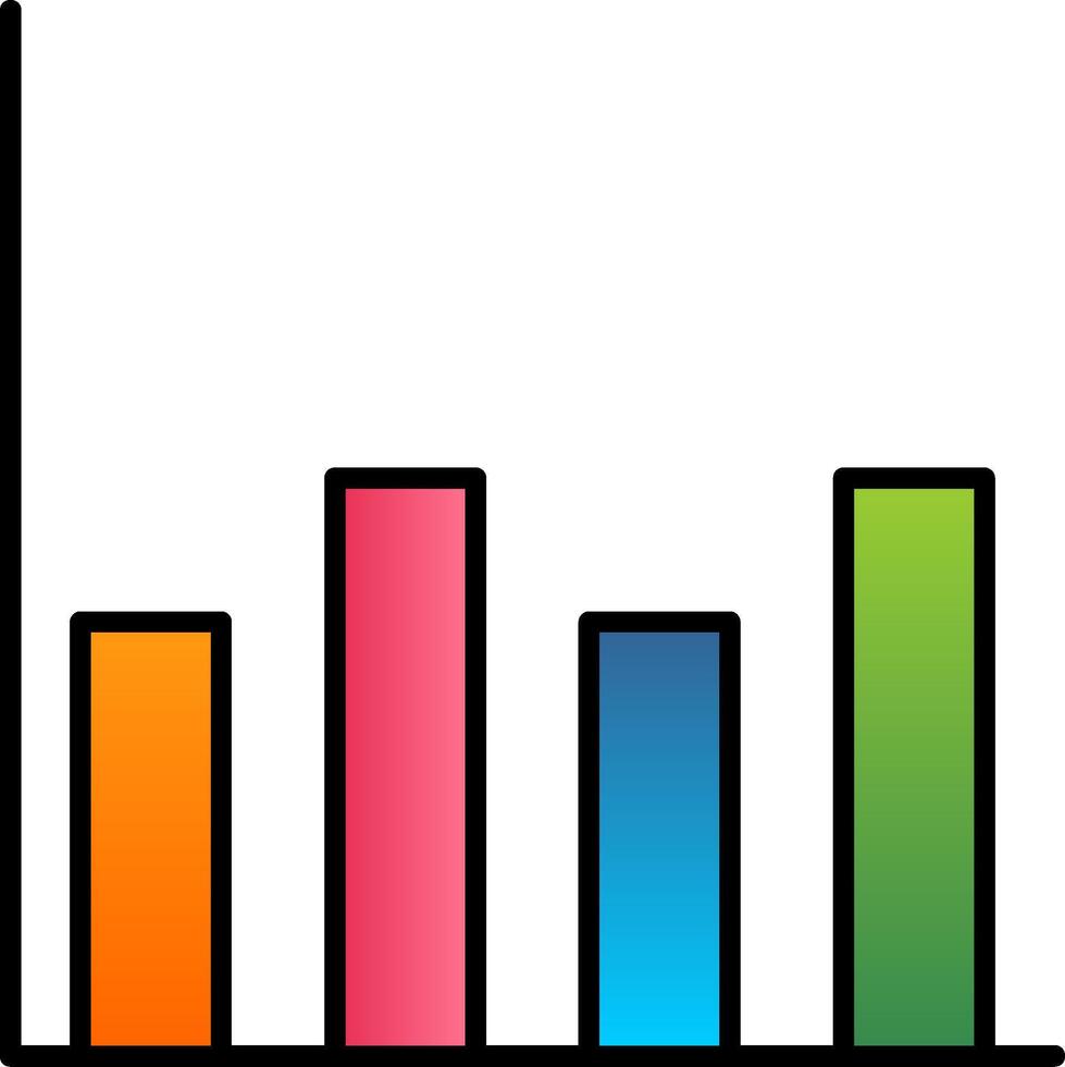 Diagramm Linie gefüllt Gradient Symbol vektor