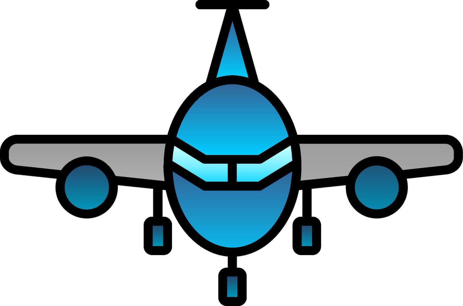 Flugzeug Linie gefüllt Gradient Symbol vektor