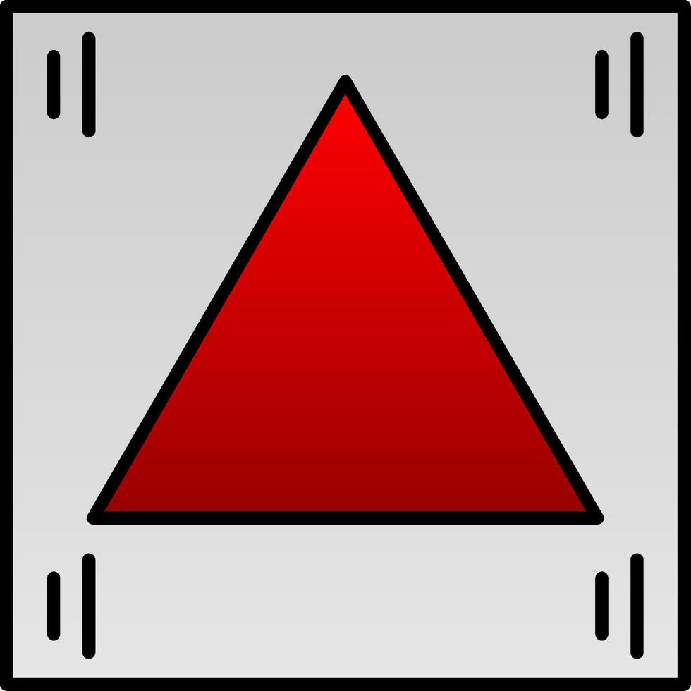 triangel linje fylld lutning ikon vektor