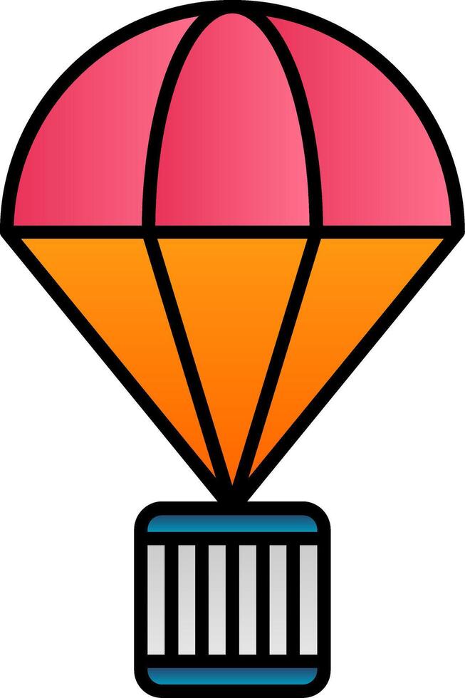 Fallschirm Linie gefüllt Gradient Symbol vektor