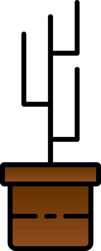 Topf Pflanze Linie gefüllt Gradient Symbol vektor