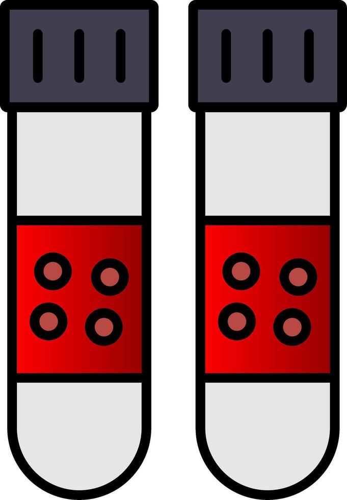 Prüfung Röhren Linie gefüllt Gradient Symbol vektor