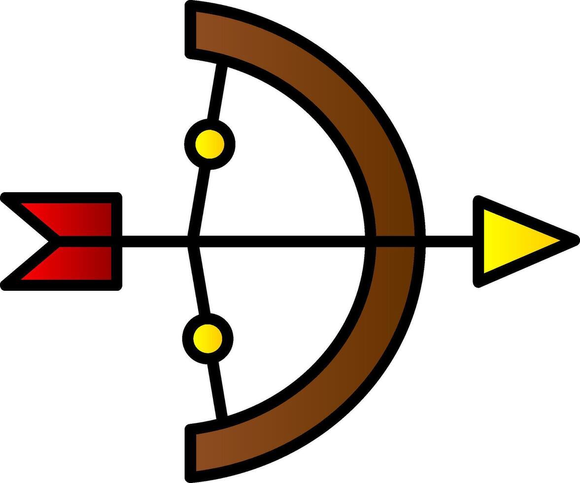 Bogenschießen Linie gefüllt Gradient Symbol vektor