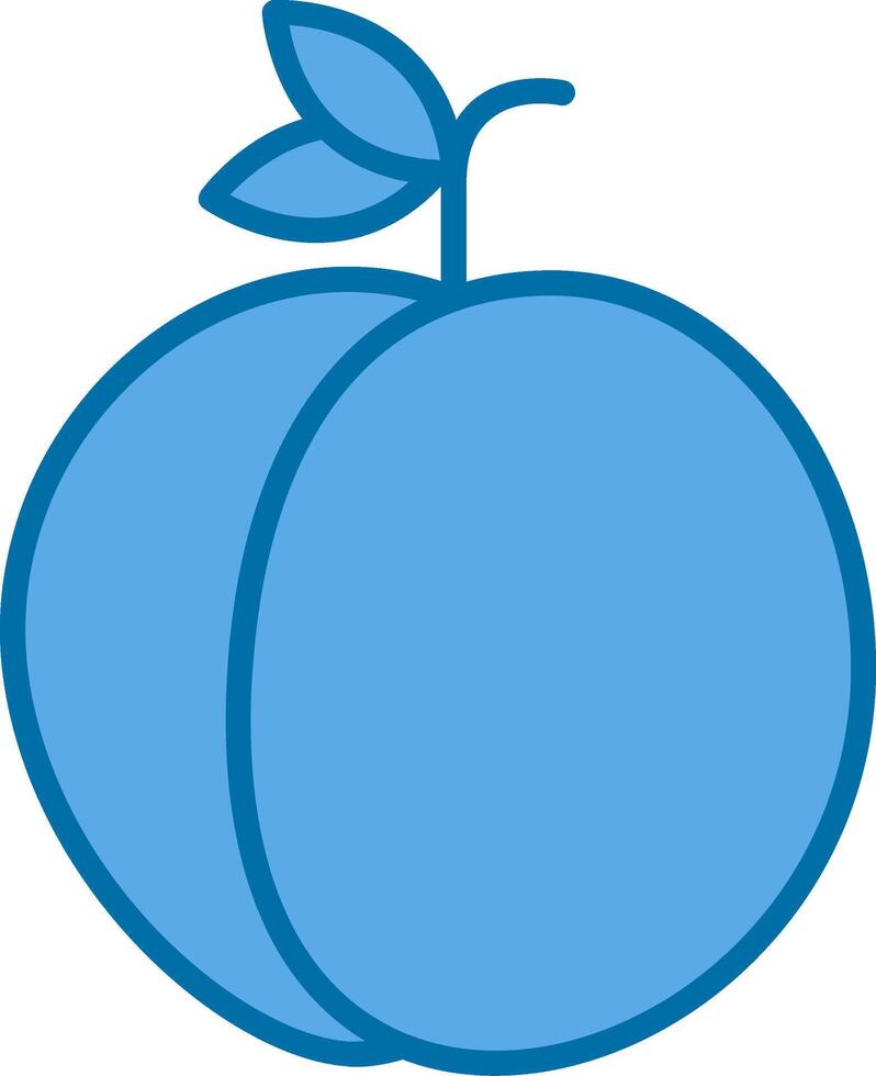 persika fylld blå ikon vektor