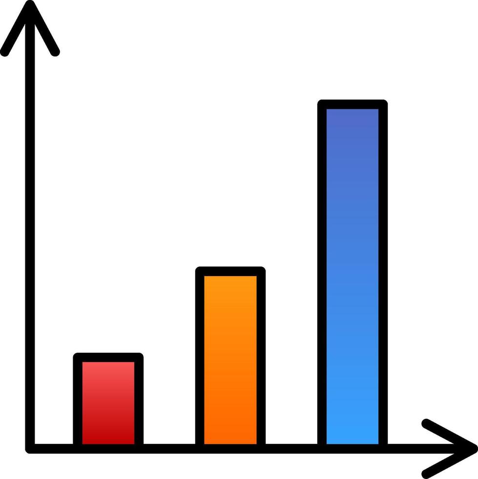 tillväxt linje fylld lutning ikon vektor