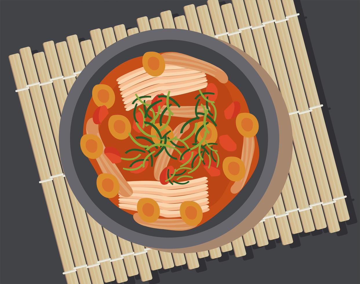 bulgogi läcker koreansk soppa vektor
