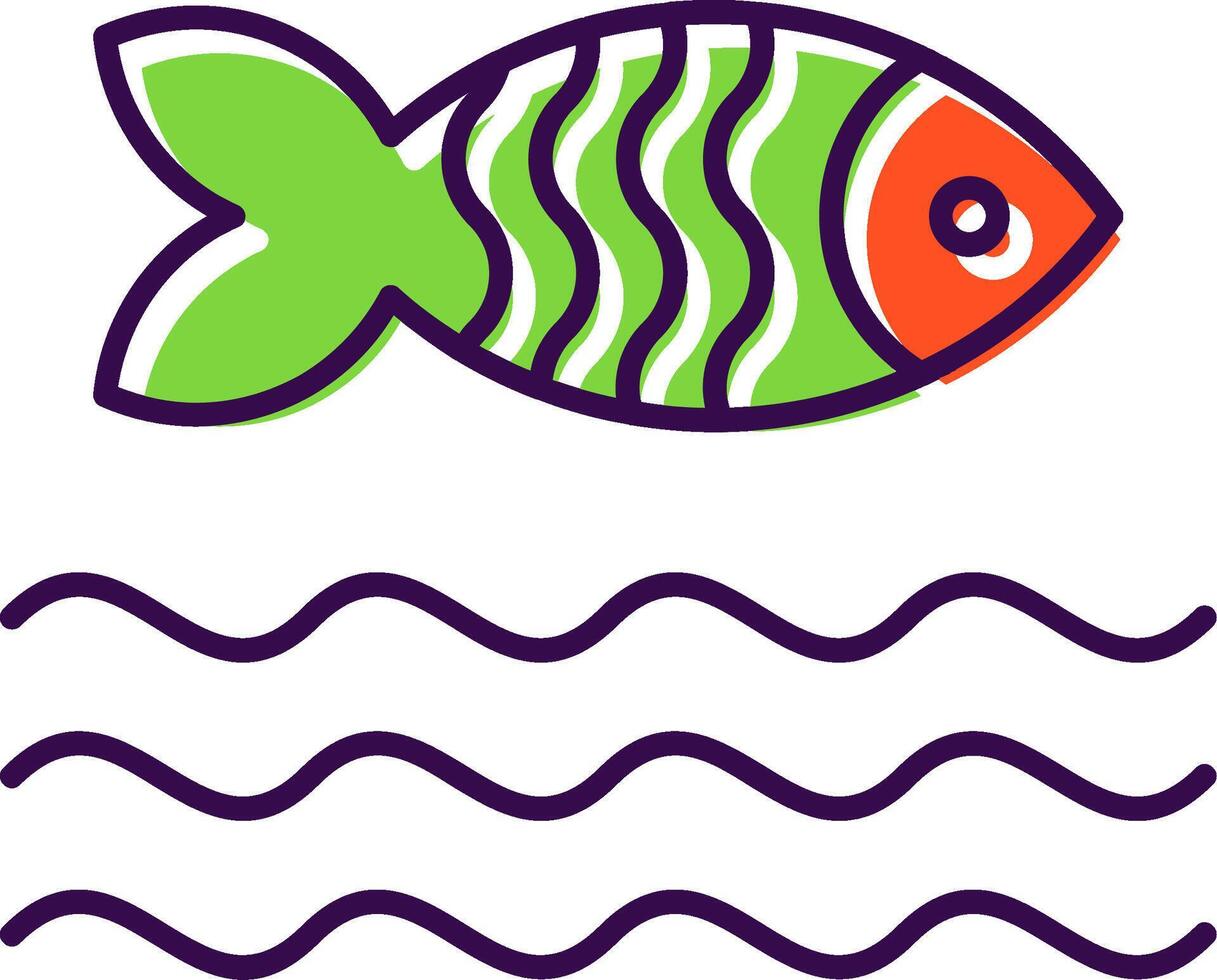Fisch gefüllt Symbol vektor