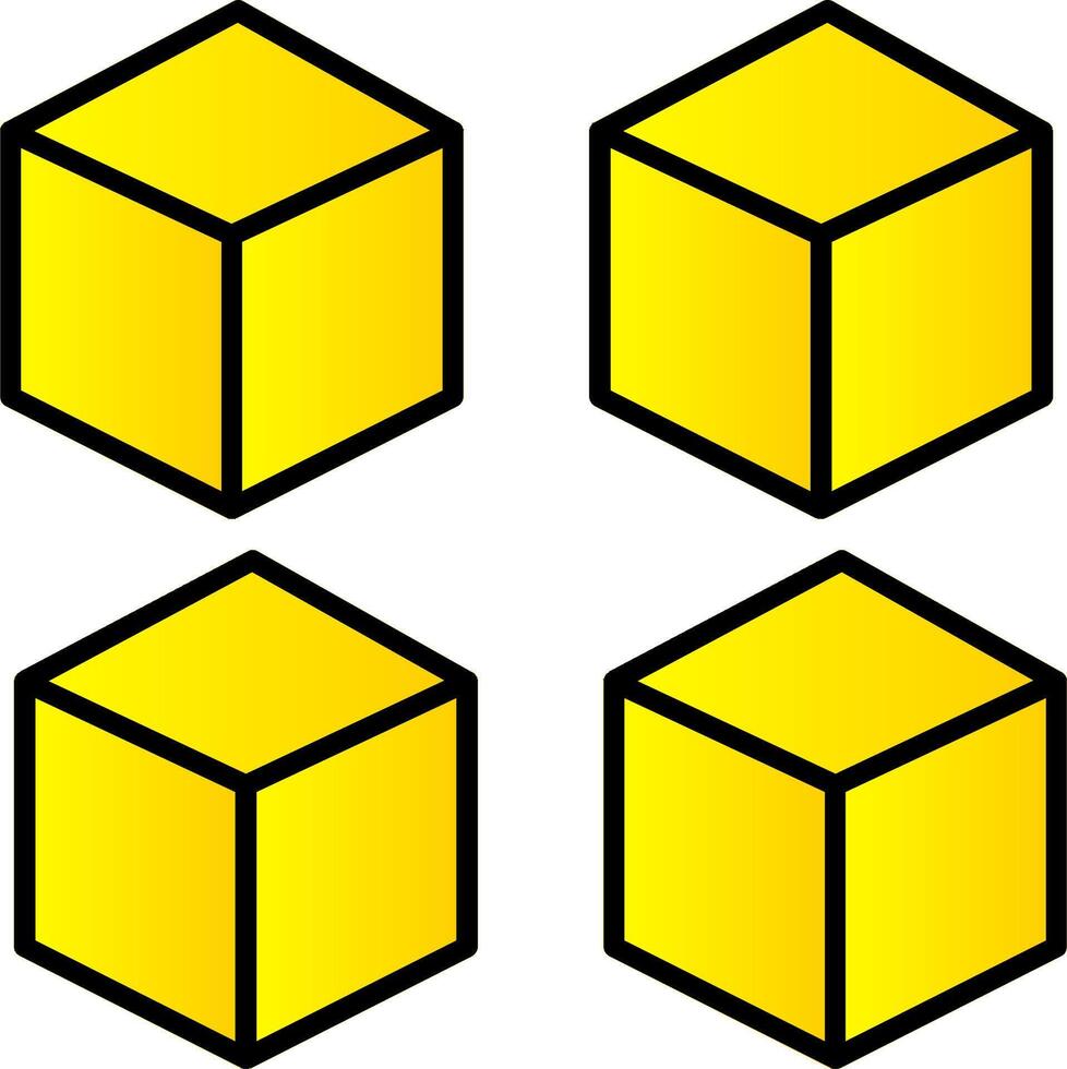 Würfel Linie gefüllt Gradient Symbol vektor