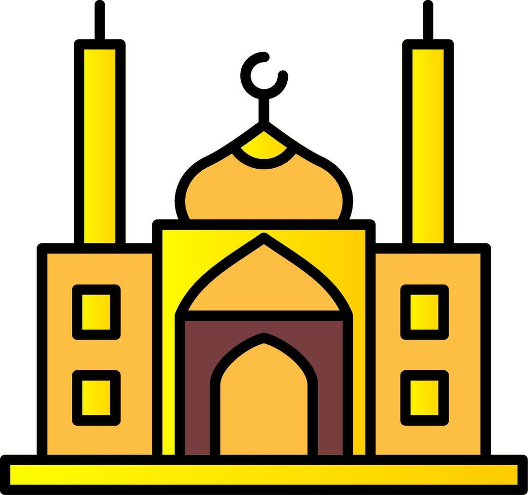 Moschee Linie gefüllt Gradient Symbol vektor