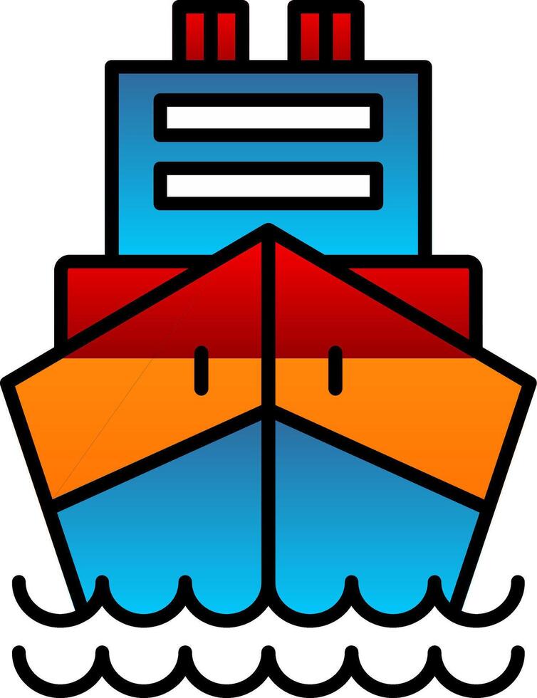 Logistik Schiff Linie gefüllt Gradient Symbol vektor