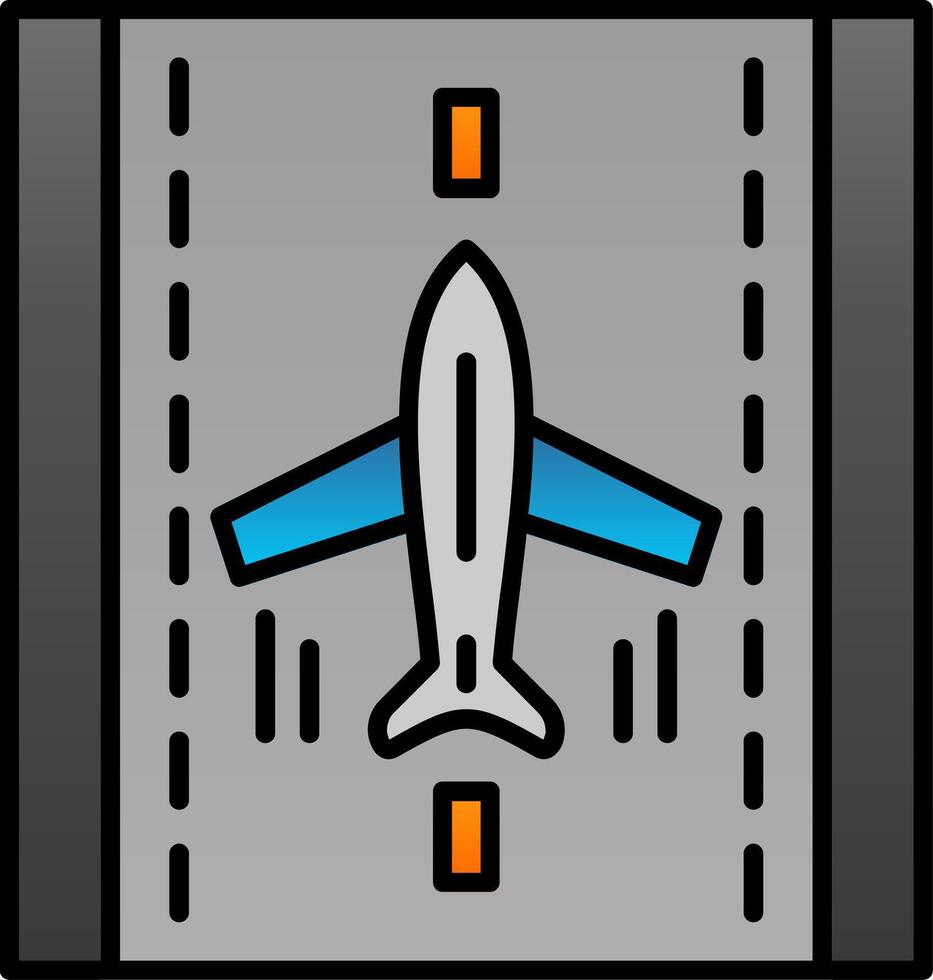 Landung Flugzeug Linie gefüllt Gradient Symbol vektor