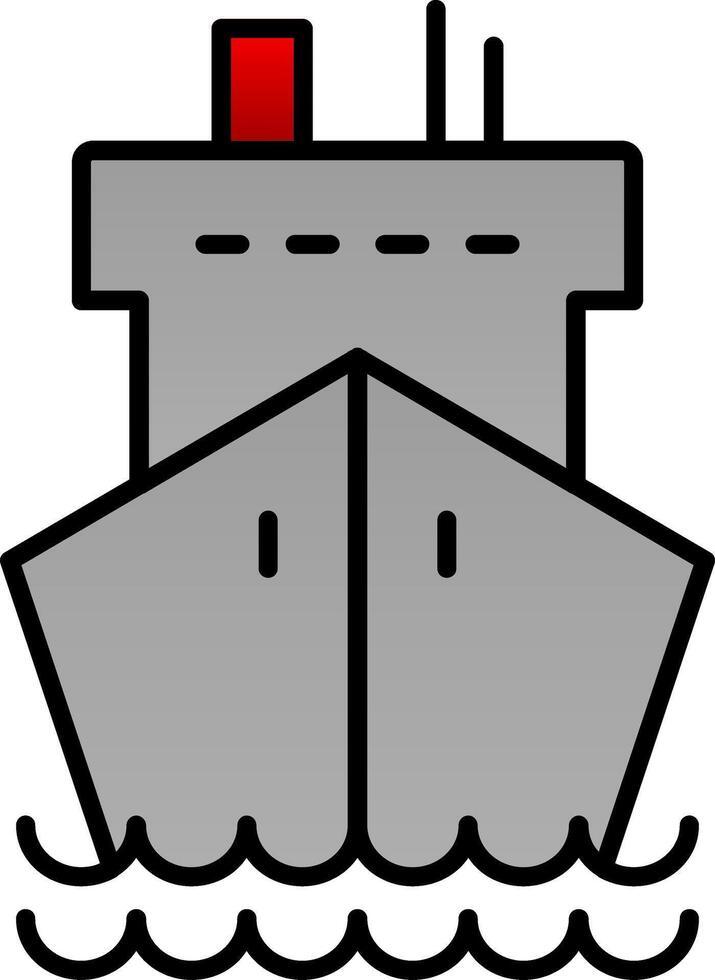 Ladung Schiff Linie gefüllt Gradient Symbol vektor
