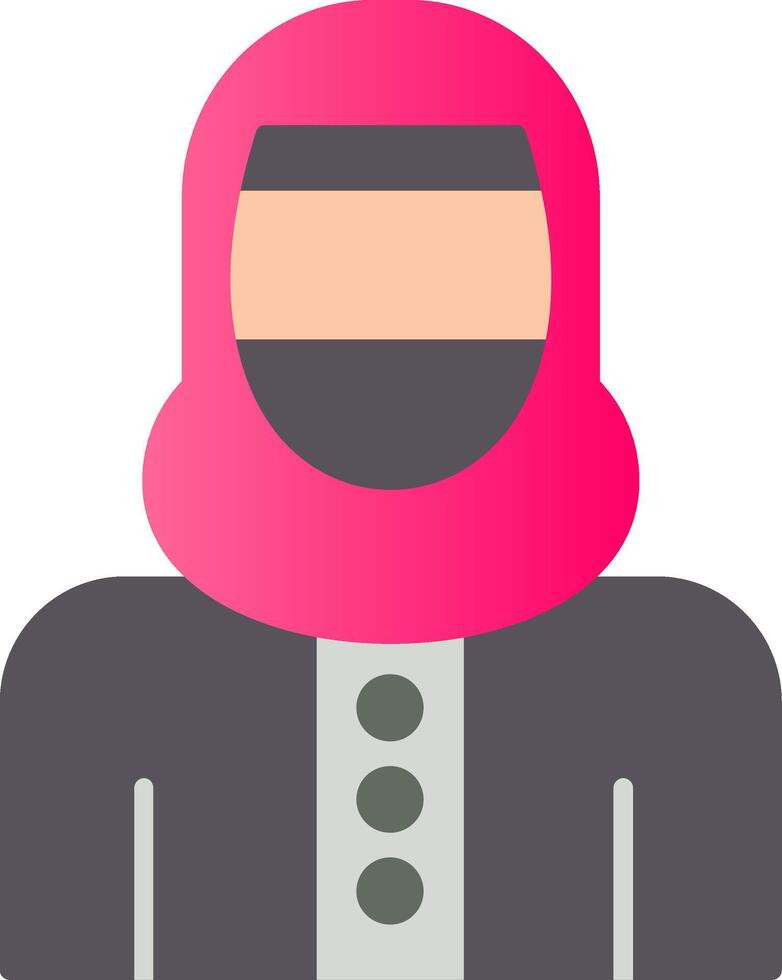 Frau mit Niqab eben Gradient Symbol vektor