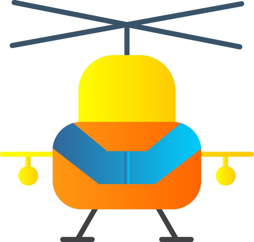 Militär- Hubschrauber eben Gradient Symbol vektor