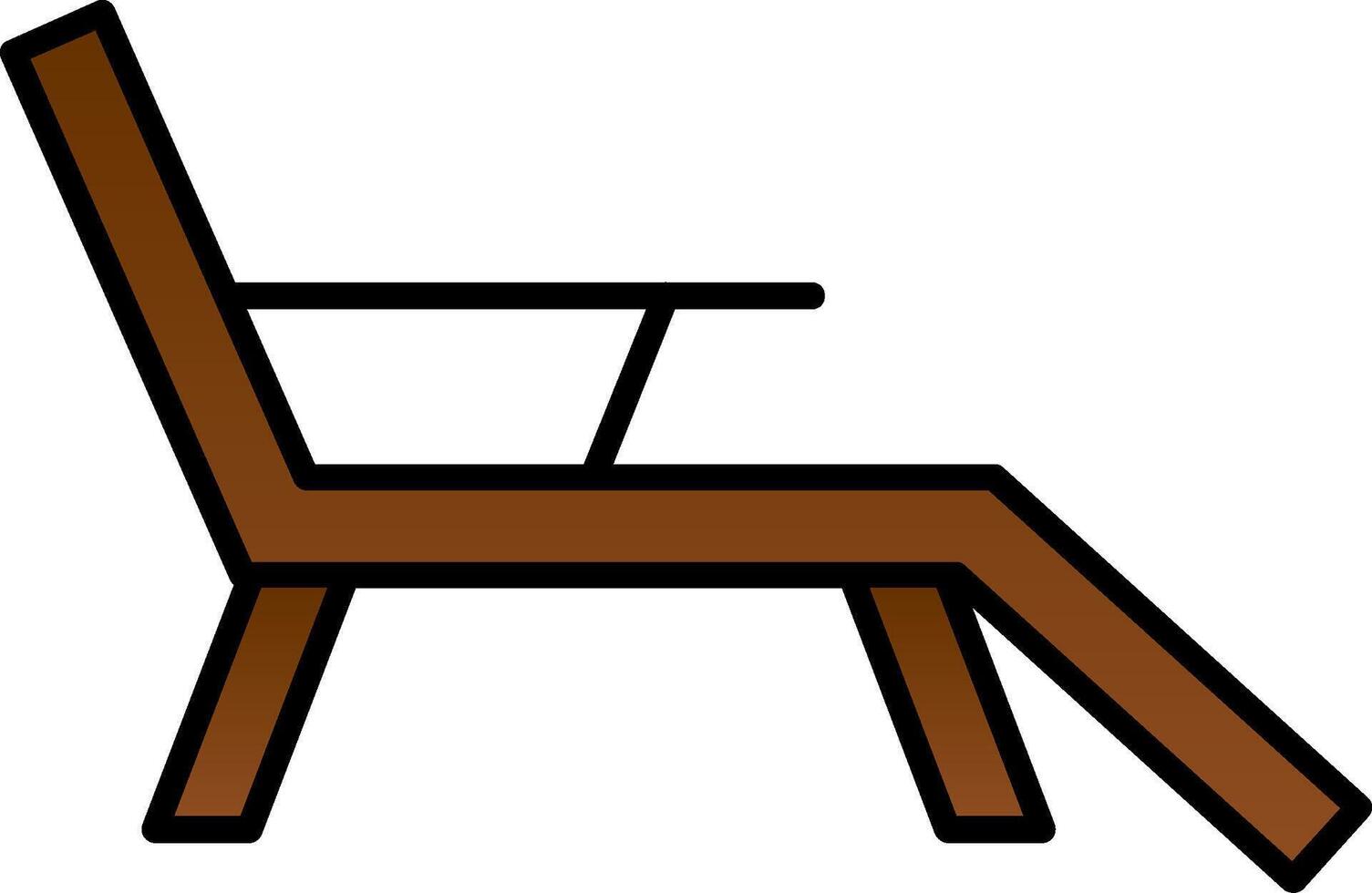 Deck Stuhl Linie gefüllt Gradient Symbol vektor