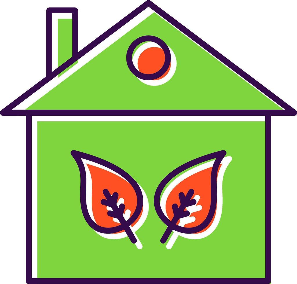 Öko Zuhause gefüllt Symbol vektor