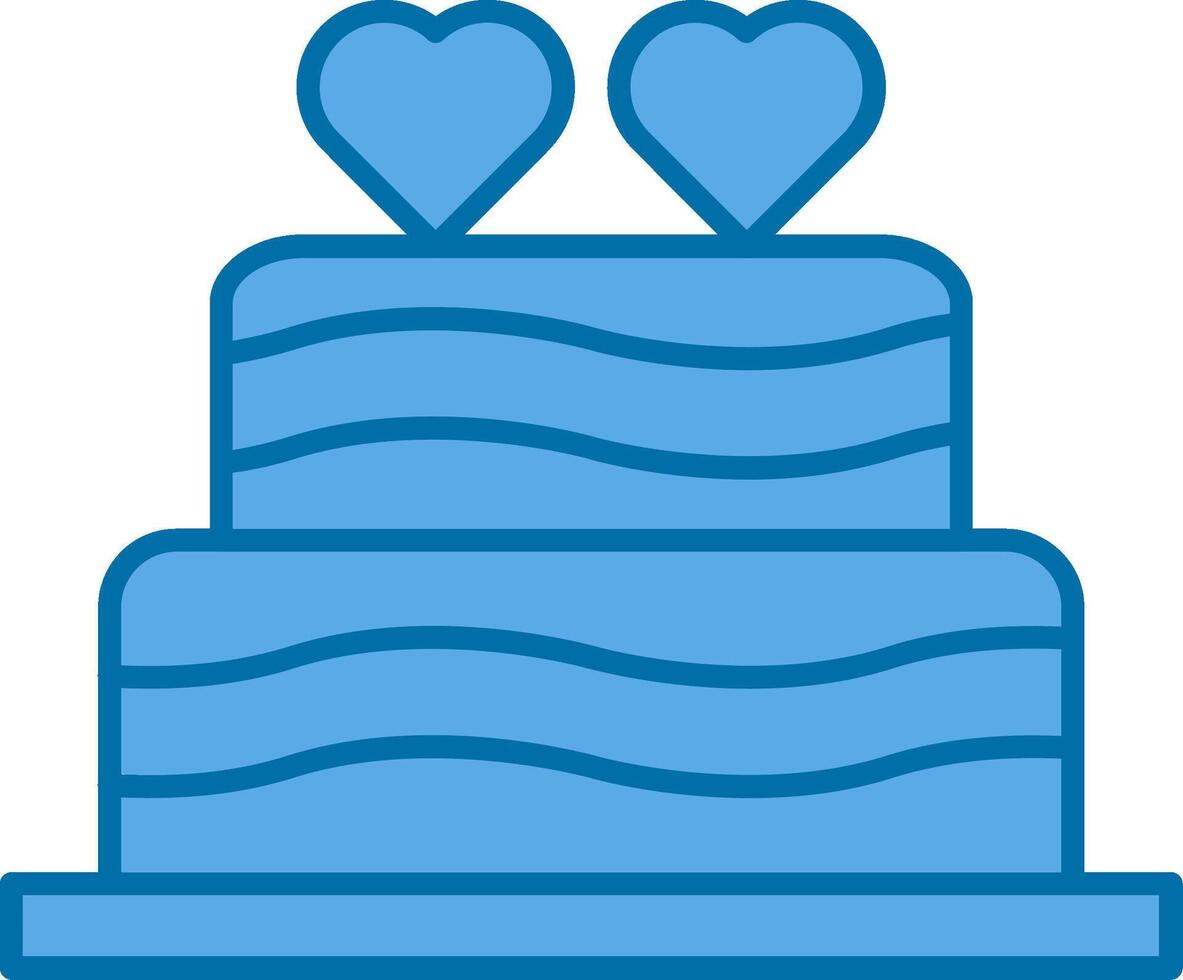 Hochzeit Kuchen gefüllt Blau Symbol vektor