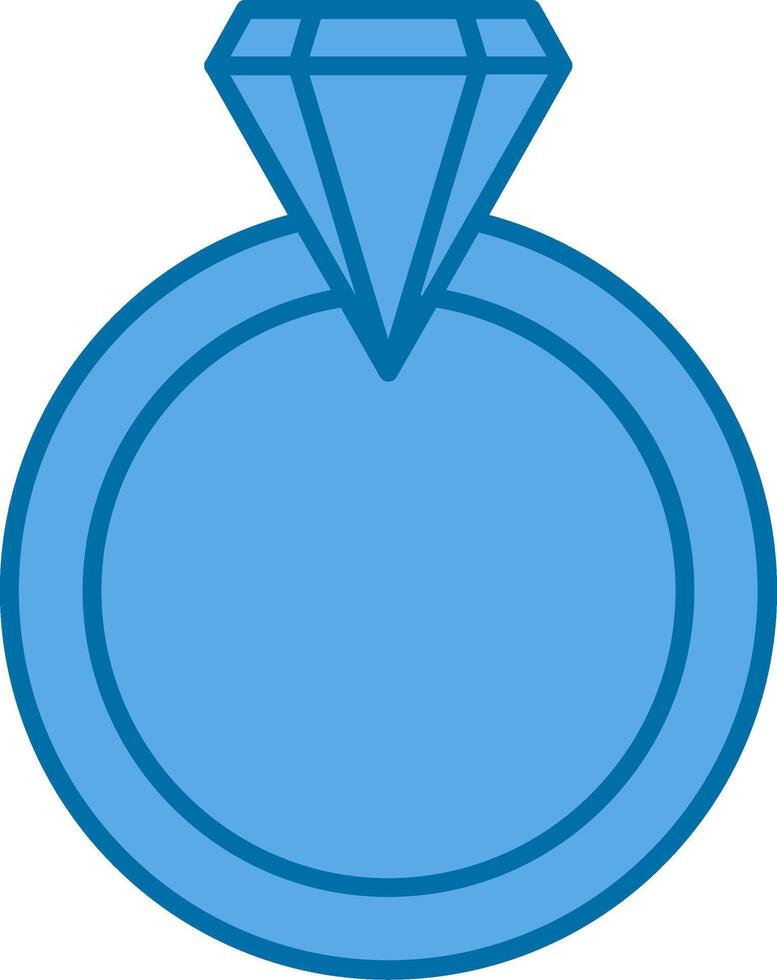Hochzeit Ring gefüllt Blau Symbol vektor