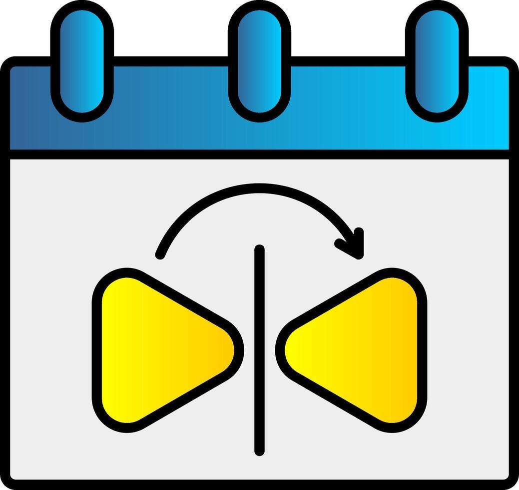 Flip Linie gefüllt Gradient Symbol vektor