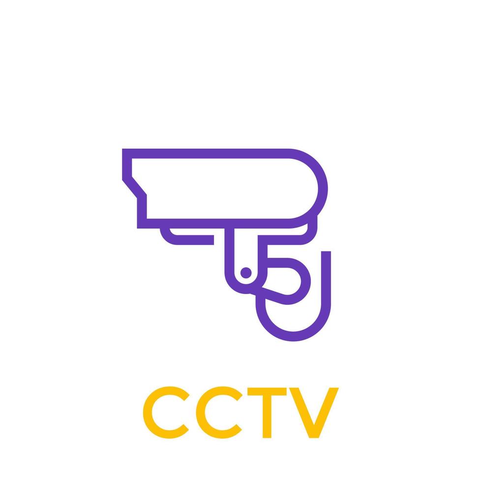 CCTV-ikon, linjär stil vektor