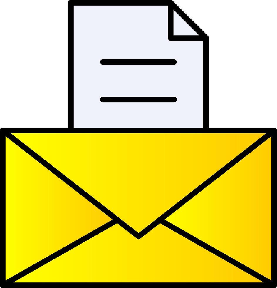 e-post linje fylld lutning ikon vektor