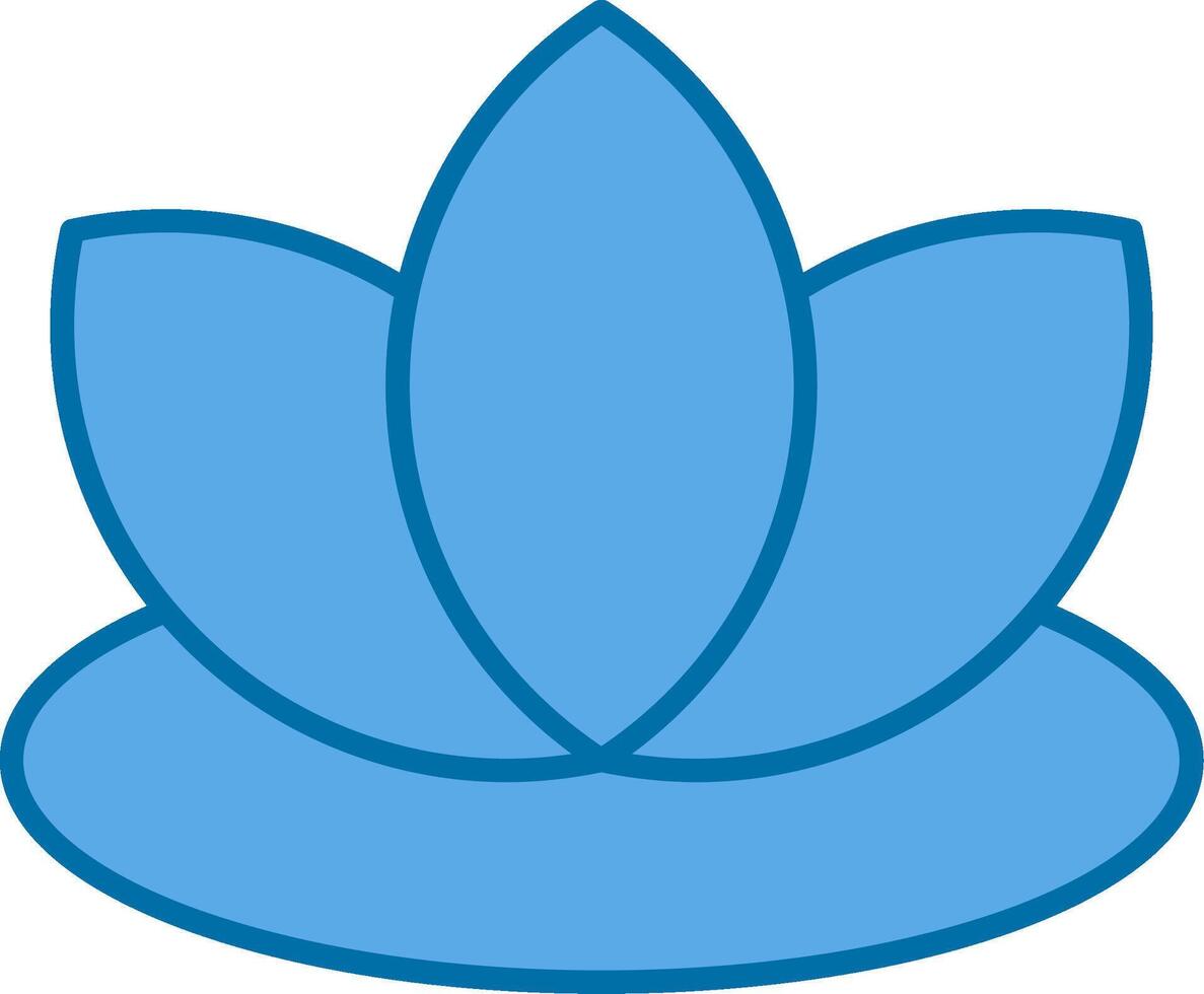 lotus fylld blå ikon vektor