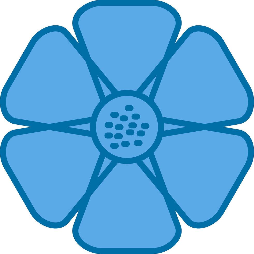 Hibiskus gefüllt Blau Symbol vektor
