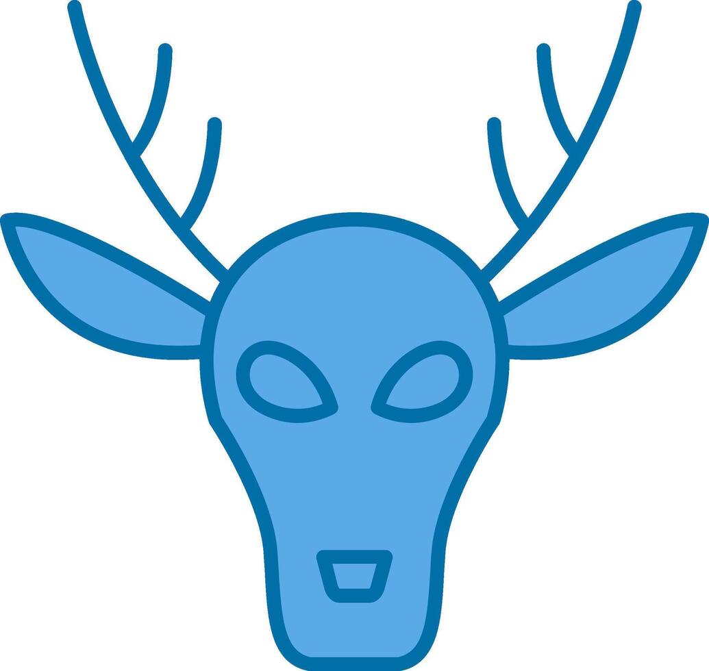 Hirsch gefüllt Blau Symbol vektor