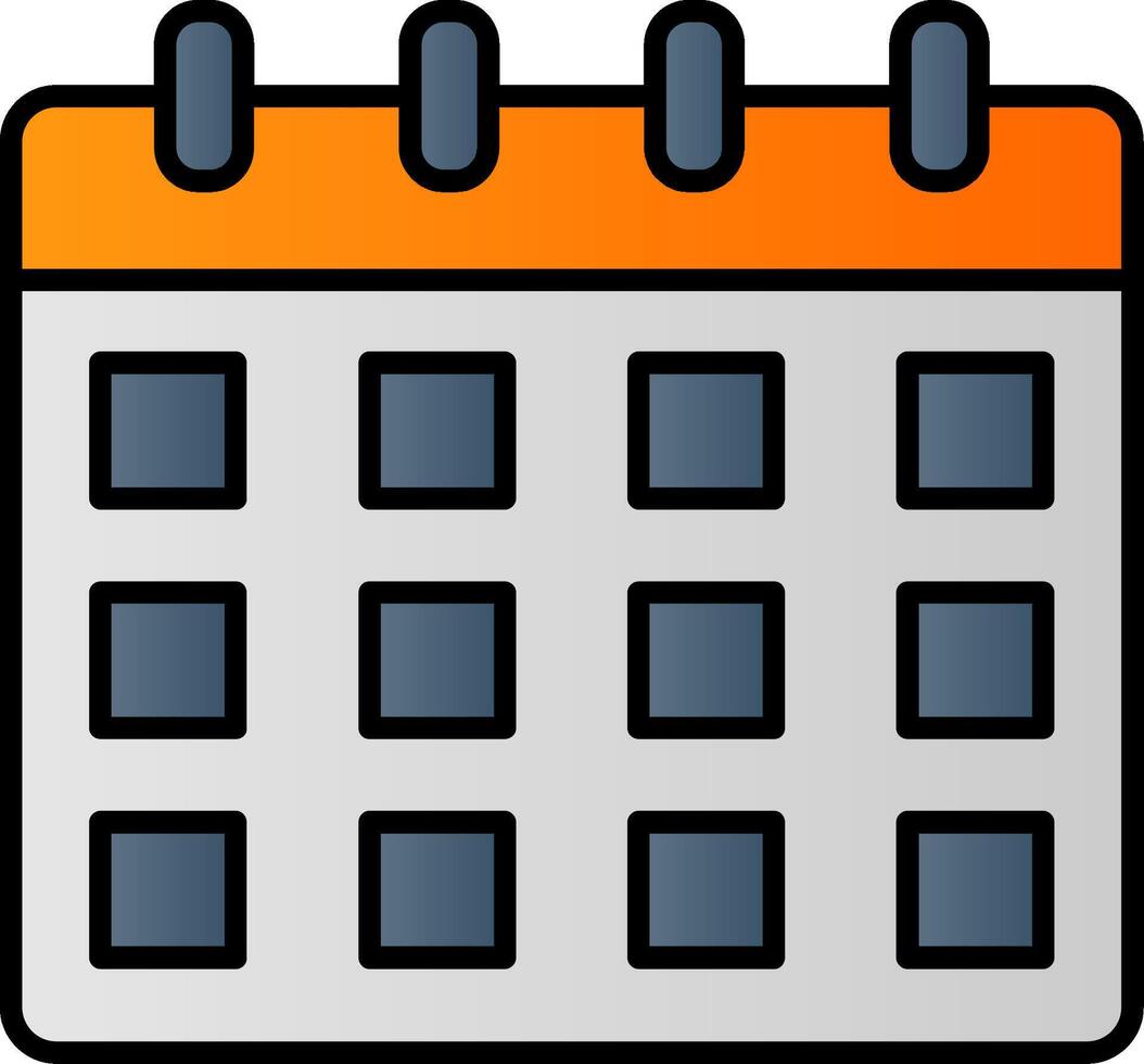 Kalender Linie gefüllt Gradient Symbol vektor