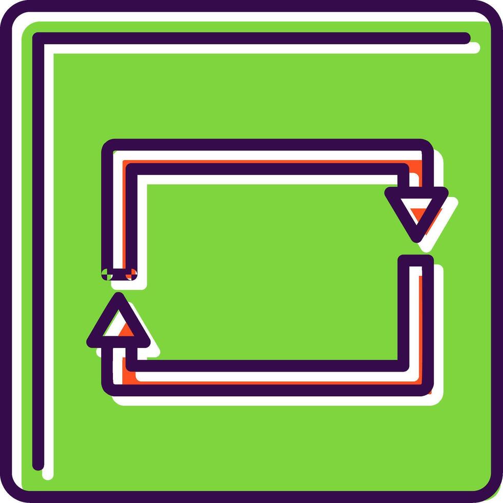 rektangulär pil fylld ikon vektor
