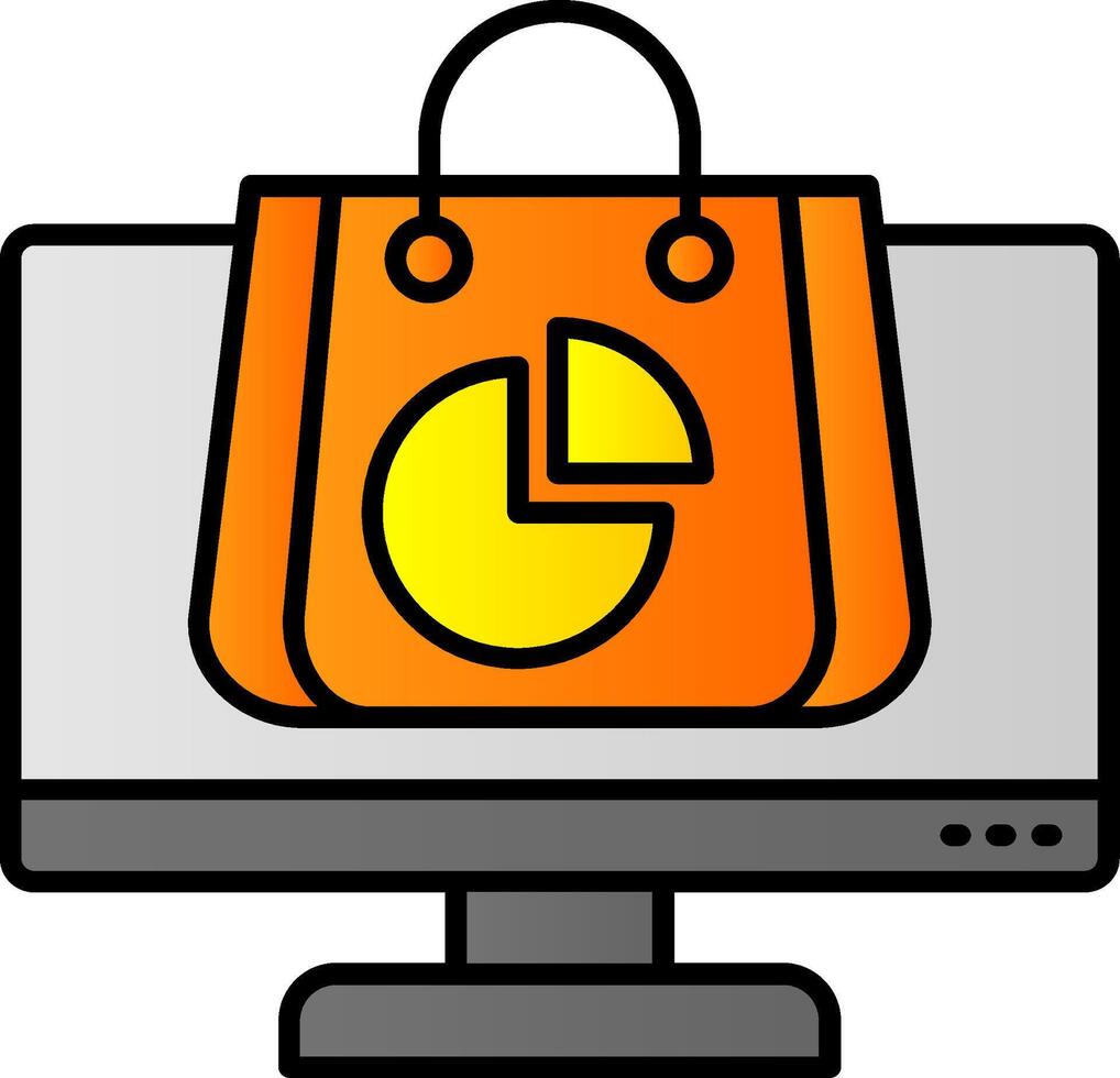 Kuchen Diagramm Linie gefüllt Gradient Symbol vektor