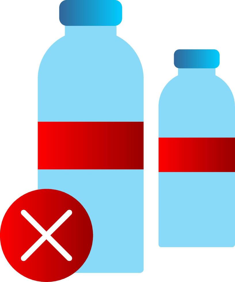 Nein Plastik Flaschen eben Gradient Symbol vektor