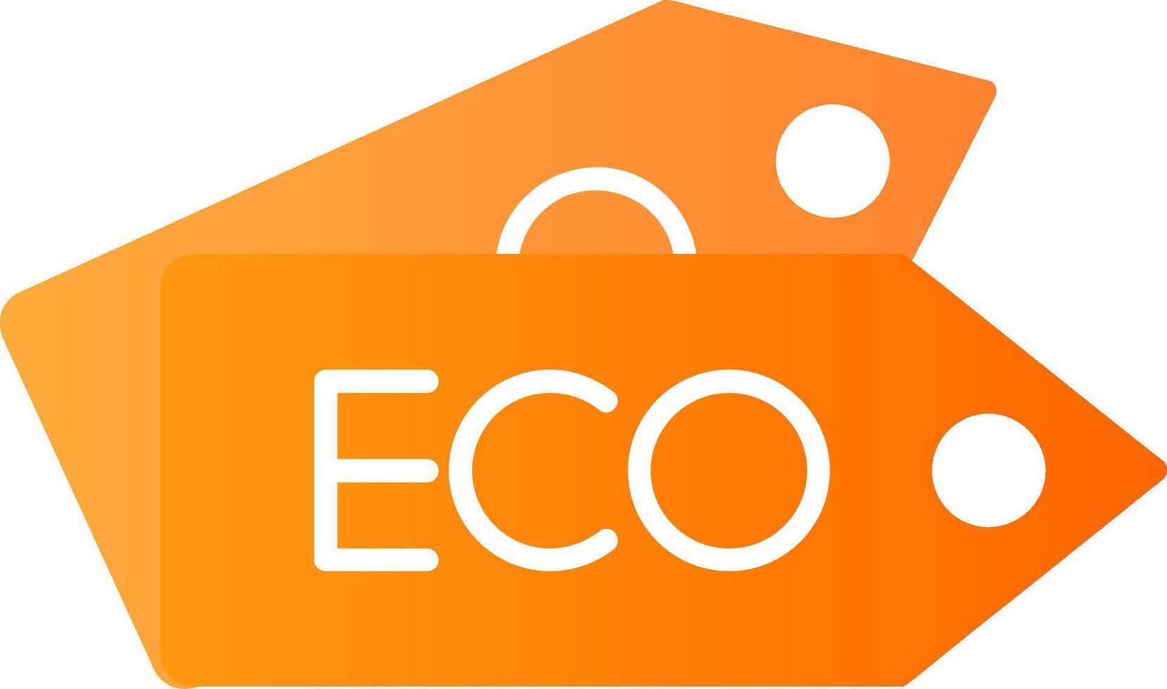 eco märka platt lutning ikon vektor