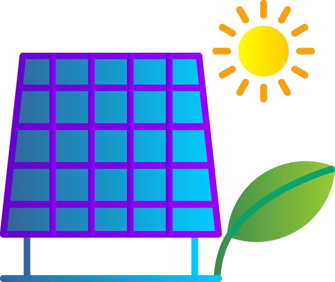 Solar- Panel eben Gradient Symbol vektor