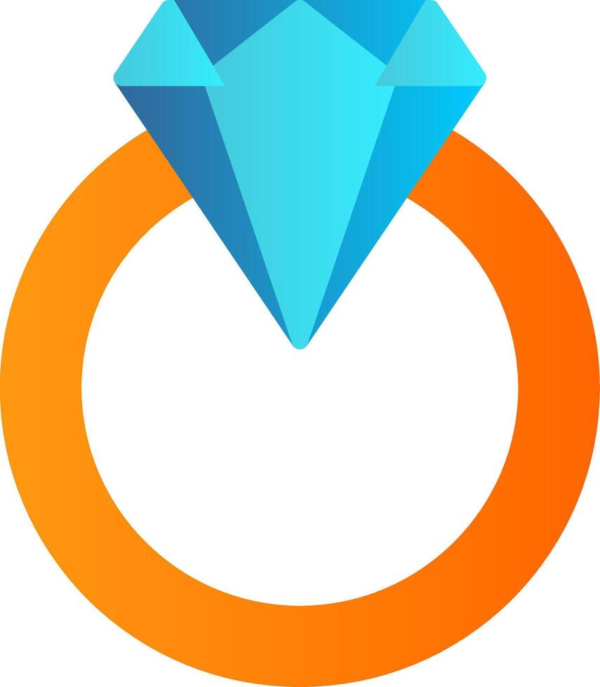 Diamant Ring eben Gradient Symbol vektor