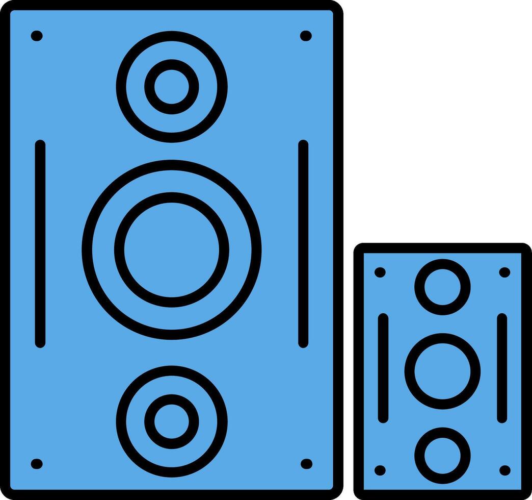 högtalare fylld blå ikon vektor
