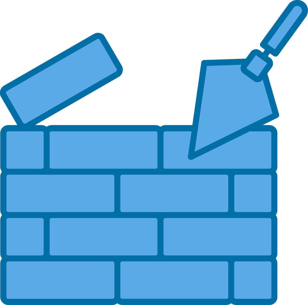 brickwall fylld blå ikon vektor