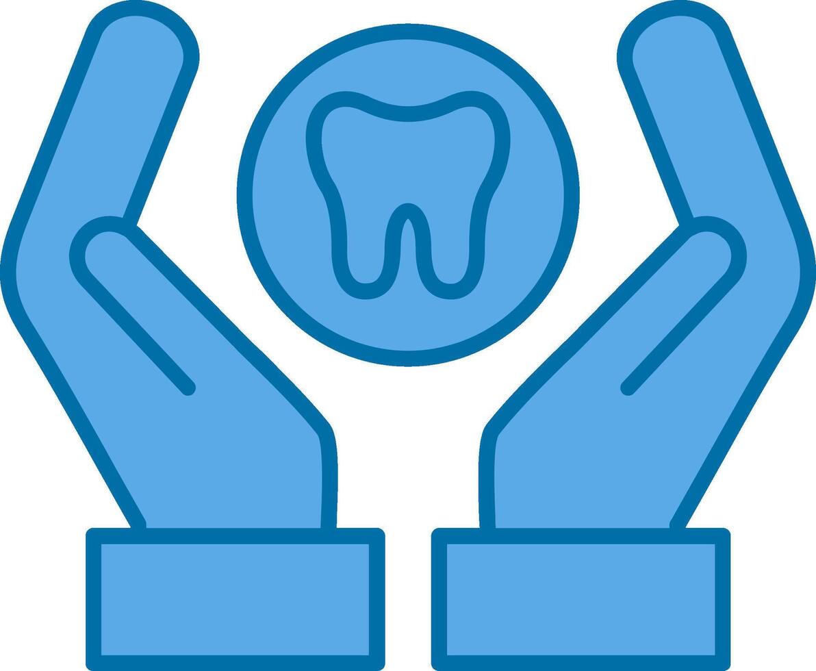 Dental Pflege gefüllt Blau Symbol vektor