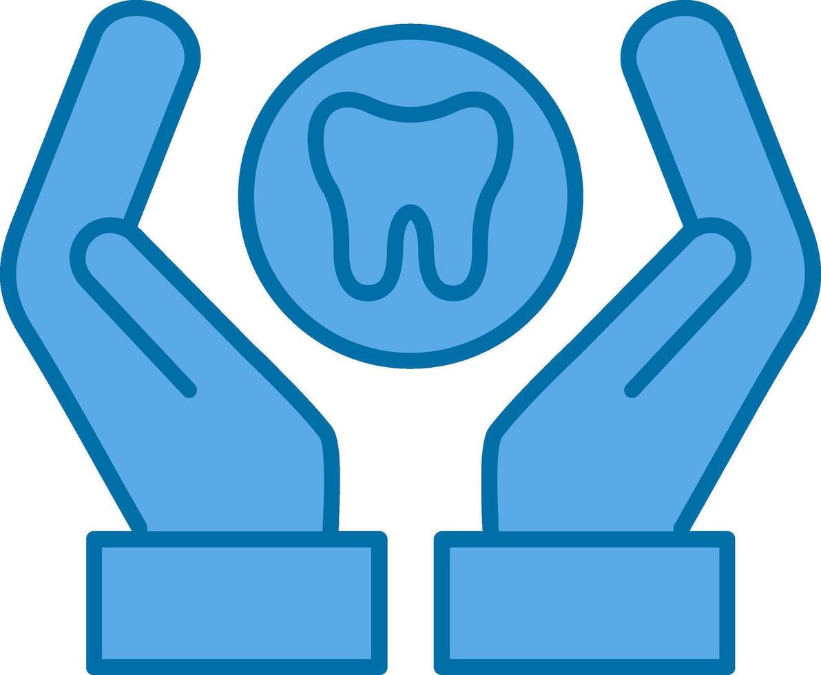 dental vård fylld blå ikon vektor